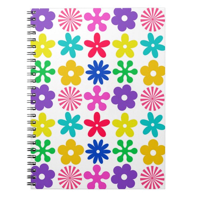 GROOVY RETRO FLOWERS NOTEBOOK (Front)