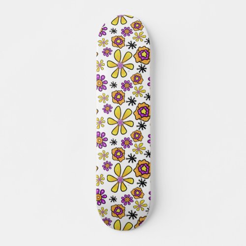 Groovy Retro Flowers Skateboard