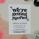 Groovy Retro Font Wedding Invitation<br><div class="desc">This is a modern minimalist 70's inspired wedding invitation featuring a sans serif font and groovy vintage font. This retro wedding invitation comes with an optional backside where you can display your own special photo. // For matching designs, search CHARLI in the Sincerely By Nicole Zazzle store. * If you...</div>