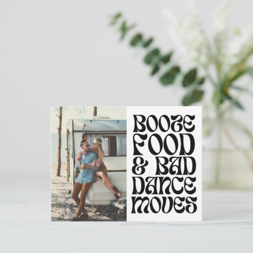 Groovy Retro Funny Wedding Save the Date Announcement Postcard