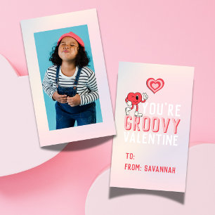 Groovy Retro Gradient Valentine's Classroom Card
