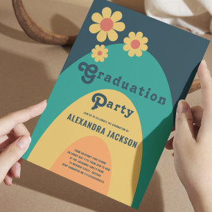Groovy Retro Graduation Party Invitation
