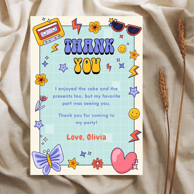 Groovy Retro Hippie Birthday Thank You Card (Creator Uploaded)