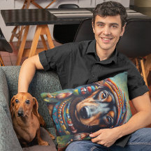 Groovy Retro Hippie Dachshund Boho Dog