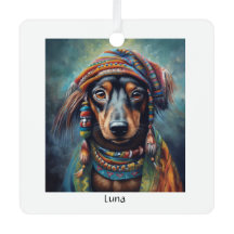 Groovy Retro Hippie Dachshund Boho 