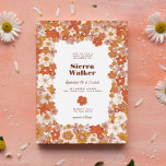 Groovy Retro Hippie Floral Pink Orange Baby Shower Invitation<br><div class="desc">Groovy Retro Hippie Floral Pink Orange Baby Shower Invitation - perfect for a summer or fall shower!</div>