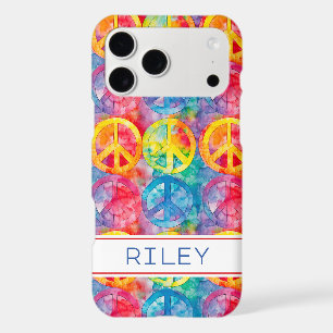 Groovy Retro Hippie Peace Sign Personalized iPhone 17 Pro Max Case