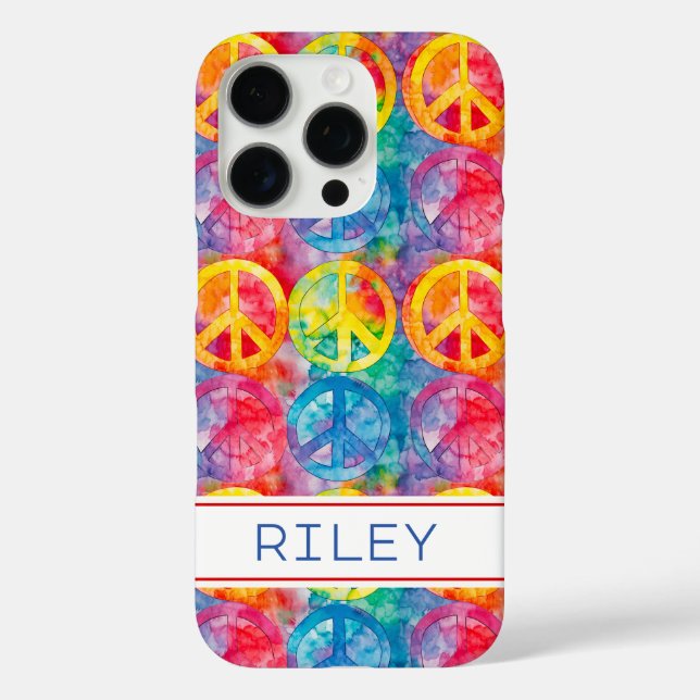 Groovy Retro Hippie Peace Sign Personalized Case-Mate iPhone Case (Back)