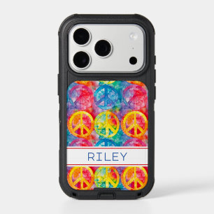 Groovy Retro Hippie Peace Sign Personalized iPhone 17 Pro Case