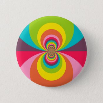 Groovy Retro Hippie Vintage Rainbow Kaleidoscope Pinback Button by PrettyPatternsGifts at Zazzle