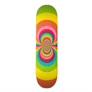 Groovy Retro Hippie Vintage Rainbow Kaleidoscope Skateboard Deck