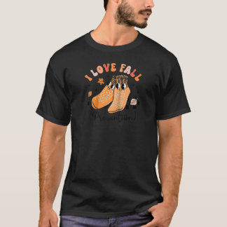 Groovy Retro I Love Fall Prevention Fall Physical T-Shirt