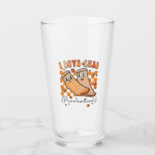 Groovy Retro I Love Fall Prevention Funny Glass