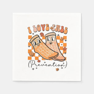 Groovy Retro I Love Fall Prevention Funny Napkins