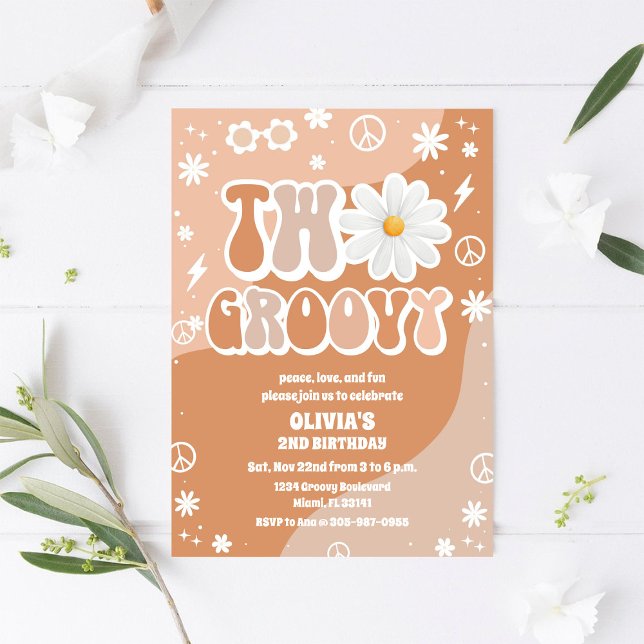 Groovy Retro Kids Birthday Invitation (Creator Uploaded)