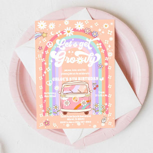 Groovy Retro Kids Birthday Invitation