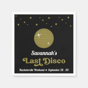 Groovy Retro Last Disco Bride Bachelorette Party Napkins