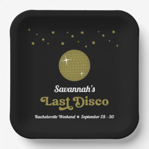 Groovy Retro Last Disco Bride Bachelorette Party Paper Plates