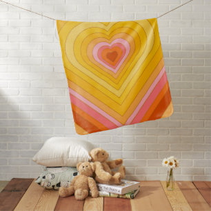 Groovy Retro Layered Heart     Baby Blanket