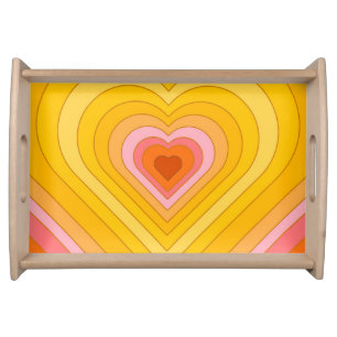 Groovy Retro Layered Heart      Serving Tray