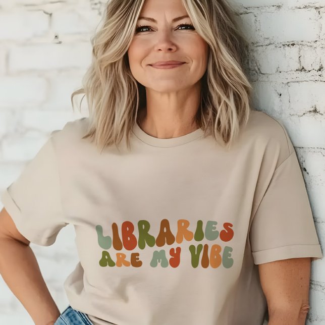 Groovy Retro Libraries Are My Vibe, Librarian Tri-Blend Shirt (Creator Uploaded)