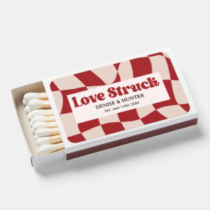 Groovy Retro Love Struck Wedding Favor  Matchboxes