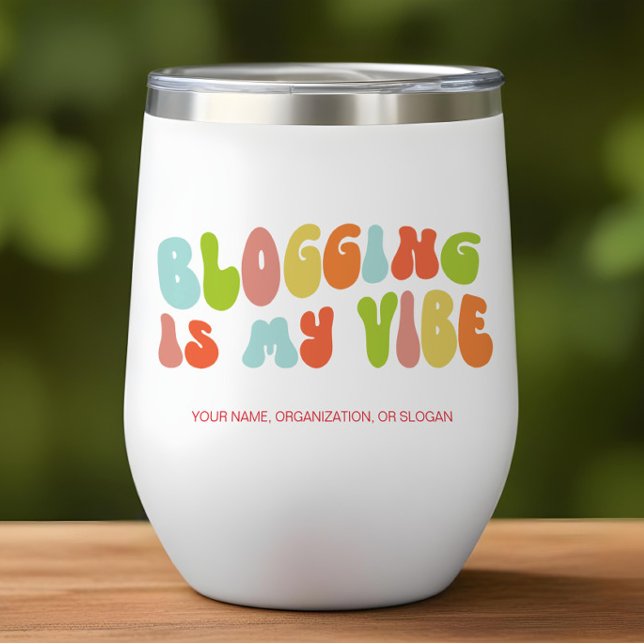 Groovy Retro Marketing is My Vibe, Communications Thermal Wine Tumbler (Creator Uploaded)