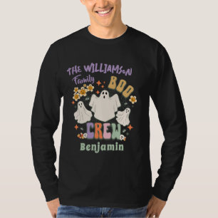 Groovy Retro Matching Family Name Halloween Ghost T-Shirt