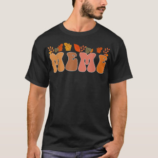 Groovy Retro Meme Vintage Fall Leaves Autumn Seaso T-Shirt