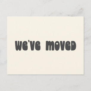 Groovy Retro Minimalist Mod Moved New Address Postcard