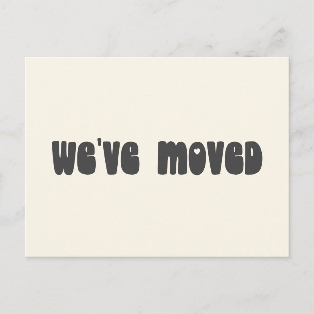 Groovy Retro Minimalist Mod Moved New Address  Postcard (Front)