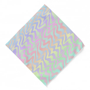 Groovy Retro Mod Boho Quirky Trippy Rainbow Waves Bandana