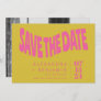 Groovy Retro Mod Unique Pink Yellow Photo Save The Date