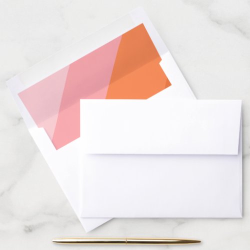 Groovy Retro Modern Pink Terracotta Invitation Envelope Liner