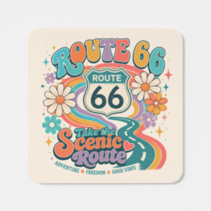 Groovy Retro Mother Road Decal Square Sticker