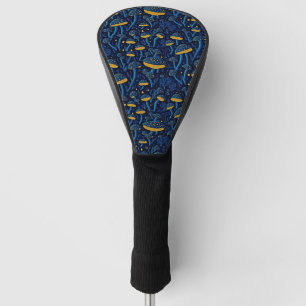 Groovy Retro Mushroom Pattern Golf Head Cover