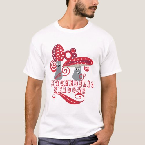 Groovy Retro Mushrooms Mens T_Shirt