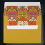 Groovy Retro Orange Botanical Bridal Shower Yellow Envelope<br><div class="desc">Groovy 70s Retro Orange Botanical Bridal Shower Yellow Envelope</div>
