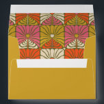 Groovy Retro Orange Botanical Bridal Shower Yellow Envelope<br><div class="desc">Groovy 70s Retro Orange Botanical Bridal Shower Yellow Envelope</div>