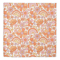 Groovy Retro Orange Florals