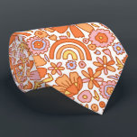 Groovy Retro Orange Florals  Neck Tie<br><div class="desc">The Groovy Retro Orange Florals Neck Tie adds a bold and vibrant touch to any outfit with its playful 70s-inspired design. Featuring warm orange floral patterns set against a contrasting background, this tie exudes a fun and nostalgic charm. Perfect for adding personality to formal attire or dressing up a casual...</div>
