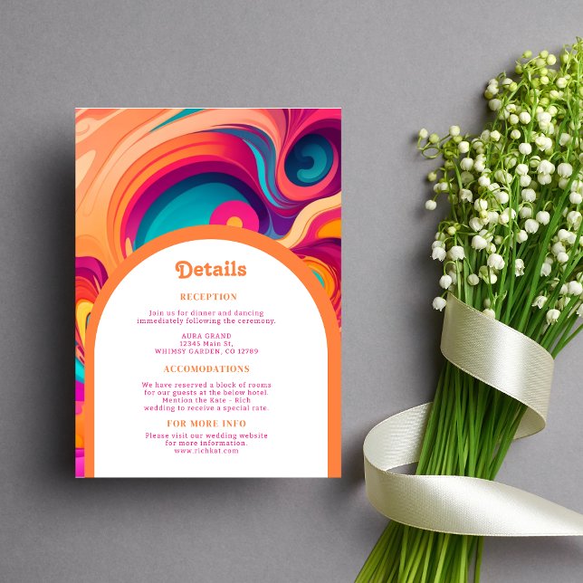 Groovy Retro Orange pink abstract funky detail Enclosure Card (Creator Uploaded)