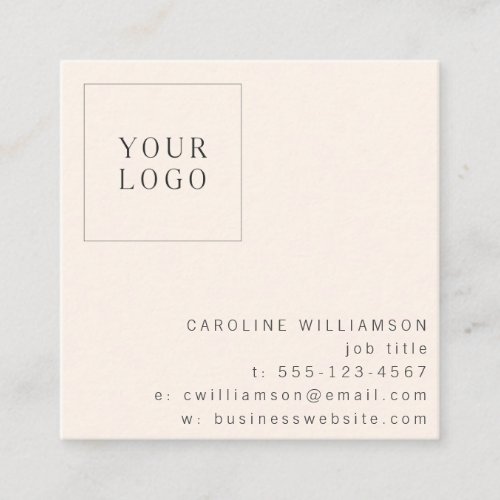 Groovy Retro Orange Pink Floral Logo Creative Square Business Card