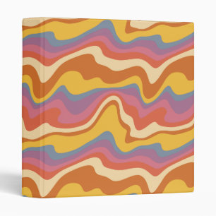 Groovy Retro Pattern 3 Ring Binder