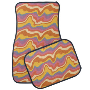 Groovy Retro Pattern Car Floor Mat