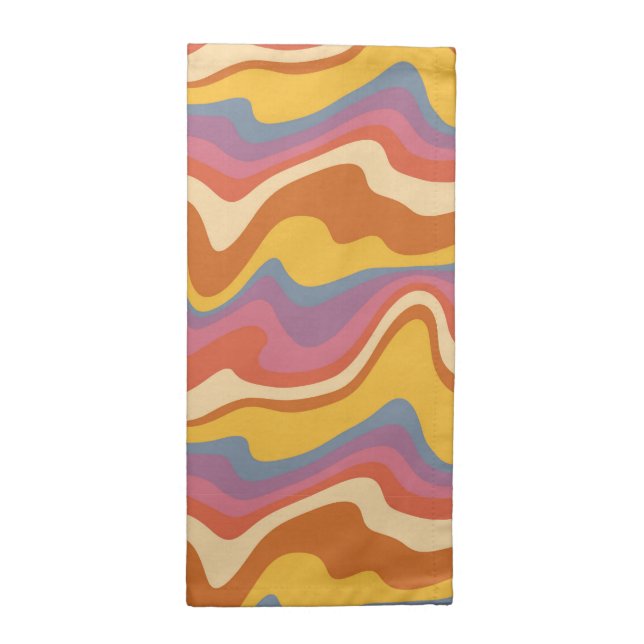 Groovy Retro Pattern Cloth Napkin (Half Fold)