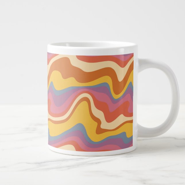 Groovy Retro Pattern Giant Coffee Mug (Right)