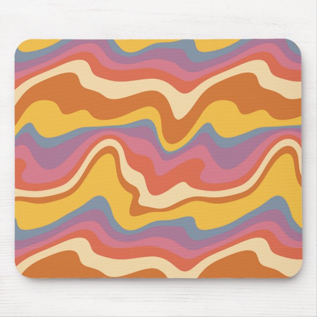 Groovy Retro Pattern Mouse Pad (Front)