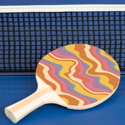 Groovy Retro Pattern Ping Pong Paddle