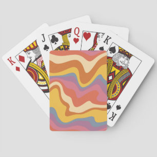 Groovy Retro Pattern Poker Cards